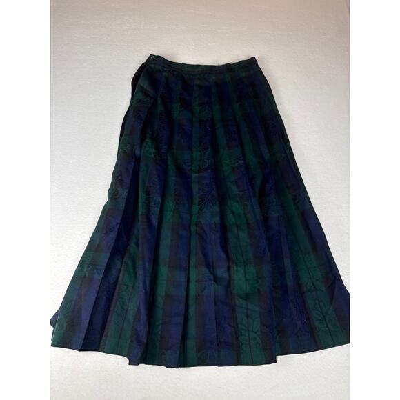 Vintage Pendleton green  plaid wool tartan maxi skirt women’s 12 - Picture 5 of 7